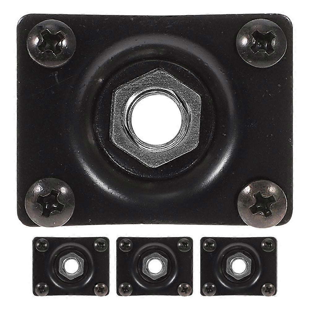 4pcs Black Guitar Input Jack Plate Output Socket Durable Metal Design for Electric Bass and Multi Instruments Easy Installation Reliable Performance