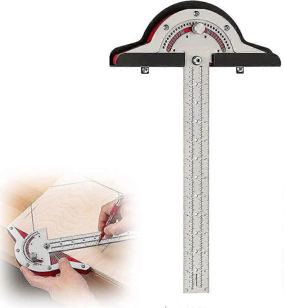 Stainless Steel Woodworker Ruler, 10 Inch Metal Edge Ruler for Accurate Angle Measurements