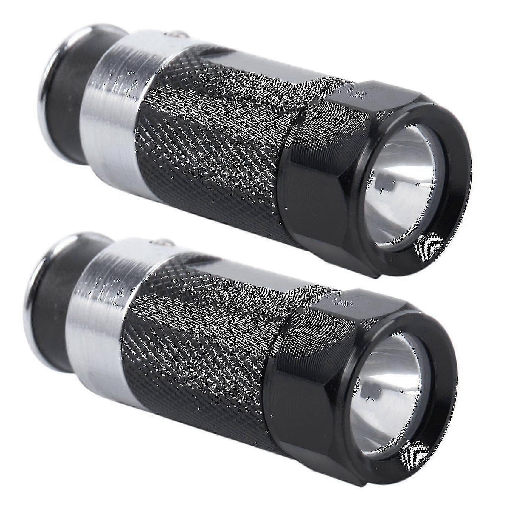 2pcs Mini Led Flashlights Car Cigarette Lighter Rechargeable