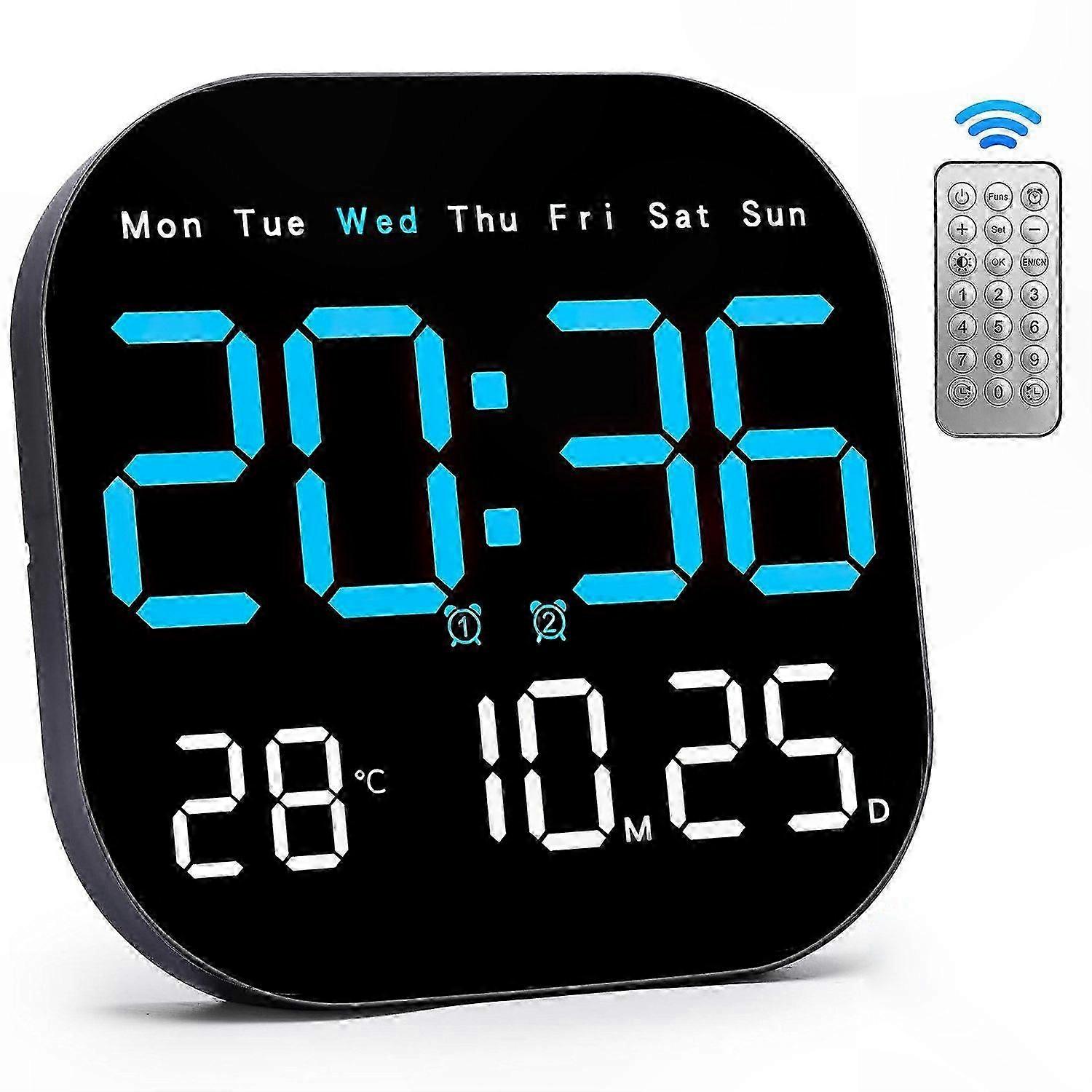 Modern Digital LED Wall Clock with Remote Control and Countdown Functionality