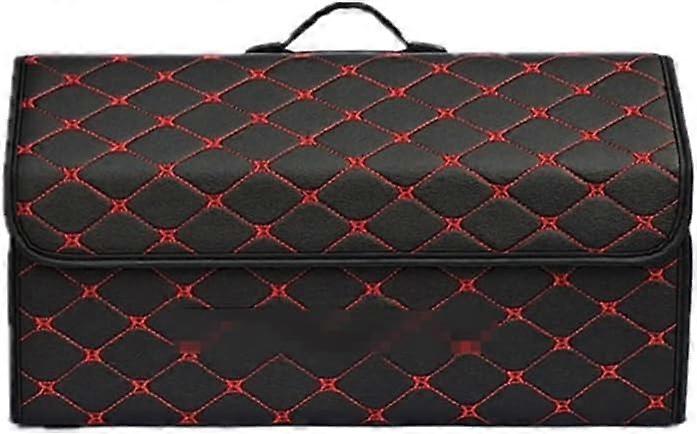 Trunk Organizer for Hyundai Creta, Large Foldable with Lid and Handles, Black Red