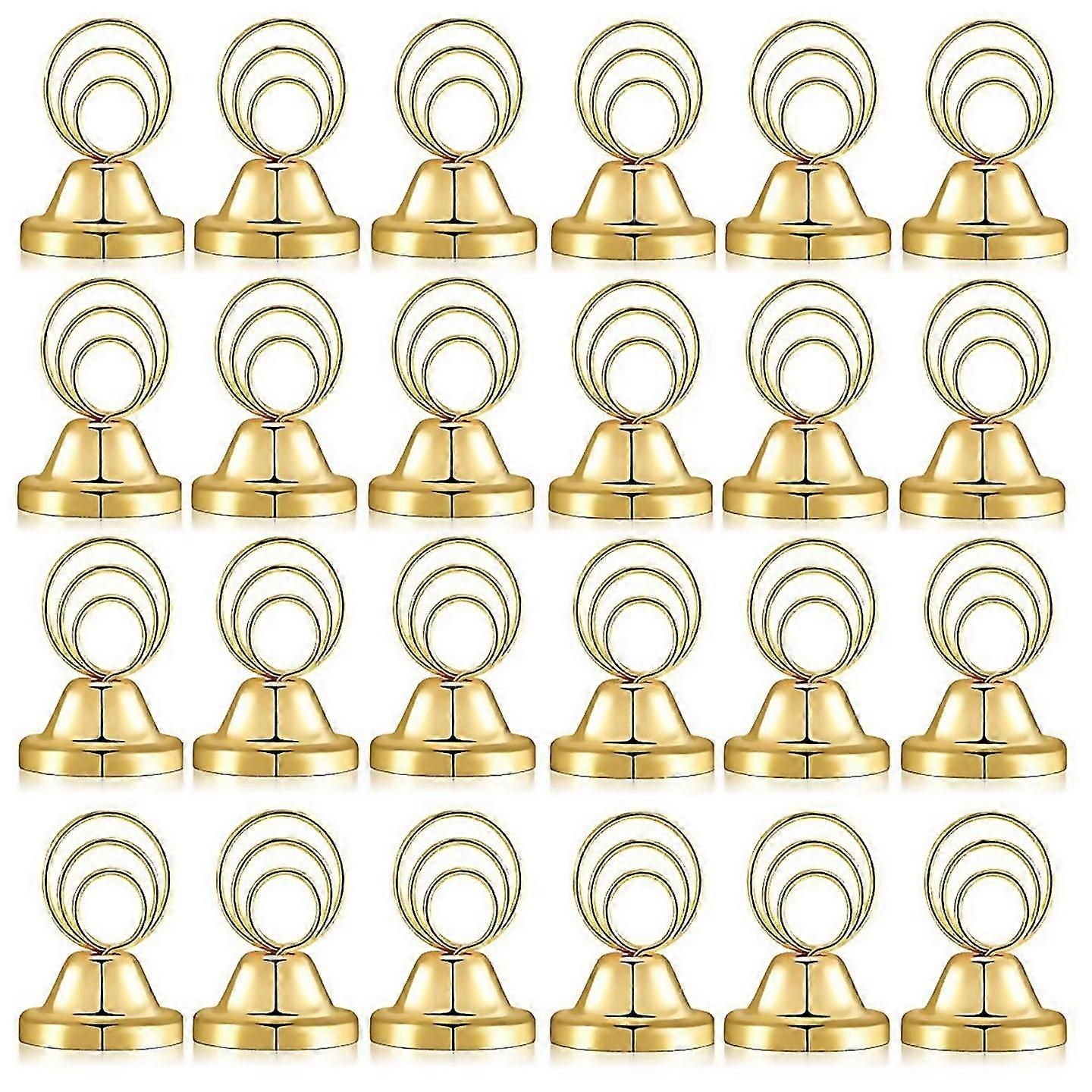For 24 Pcs Table Number Holders Wire Picture Holder Gold