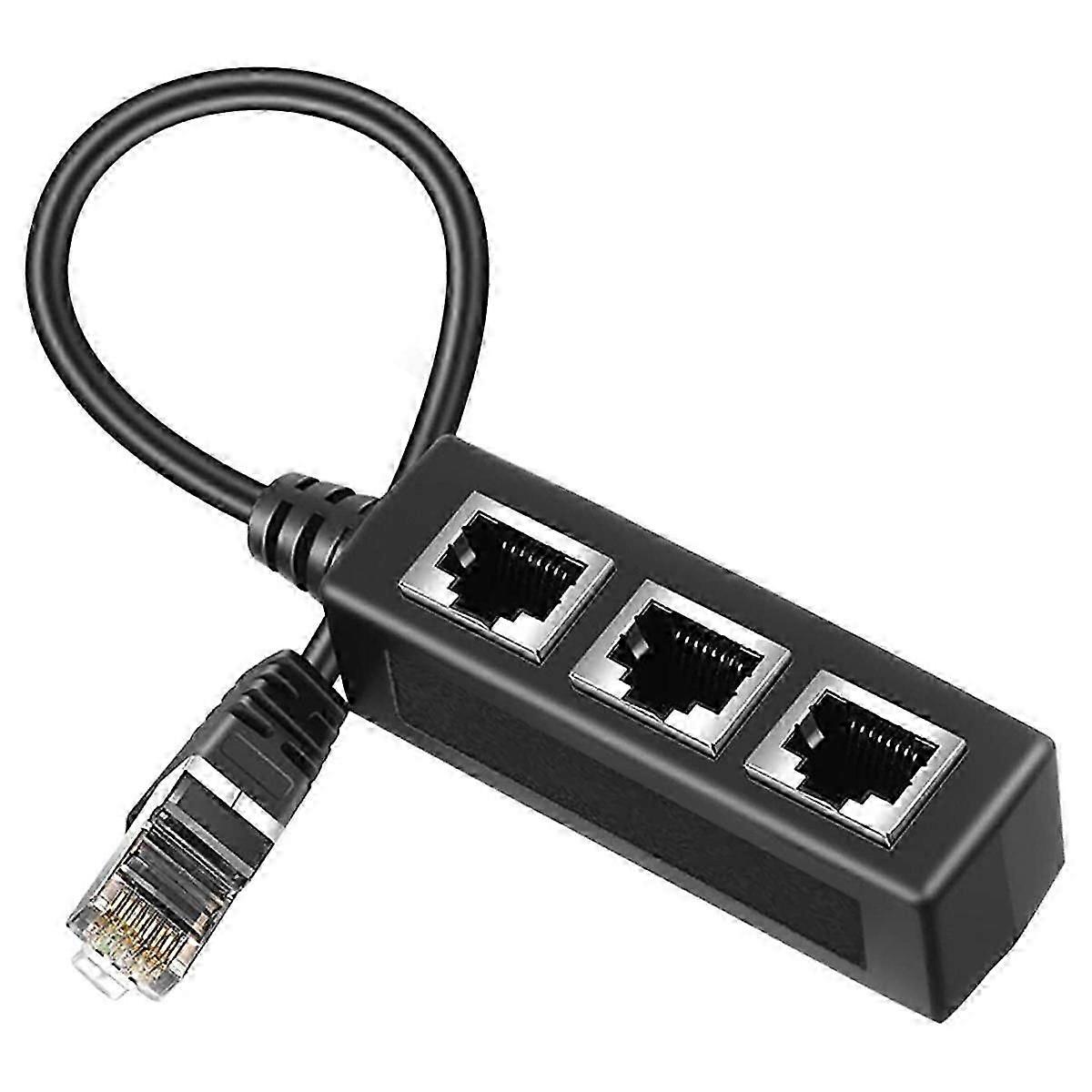 Rj45 Ethernet Splitter Adapter, Ethernet Splitter 1 til 3, til netværksudvidelse i hjemmet, kontoret og skolen