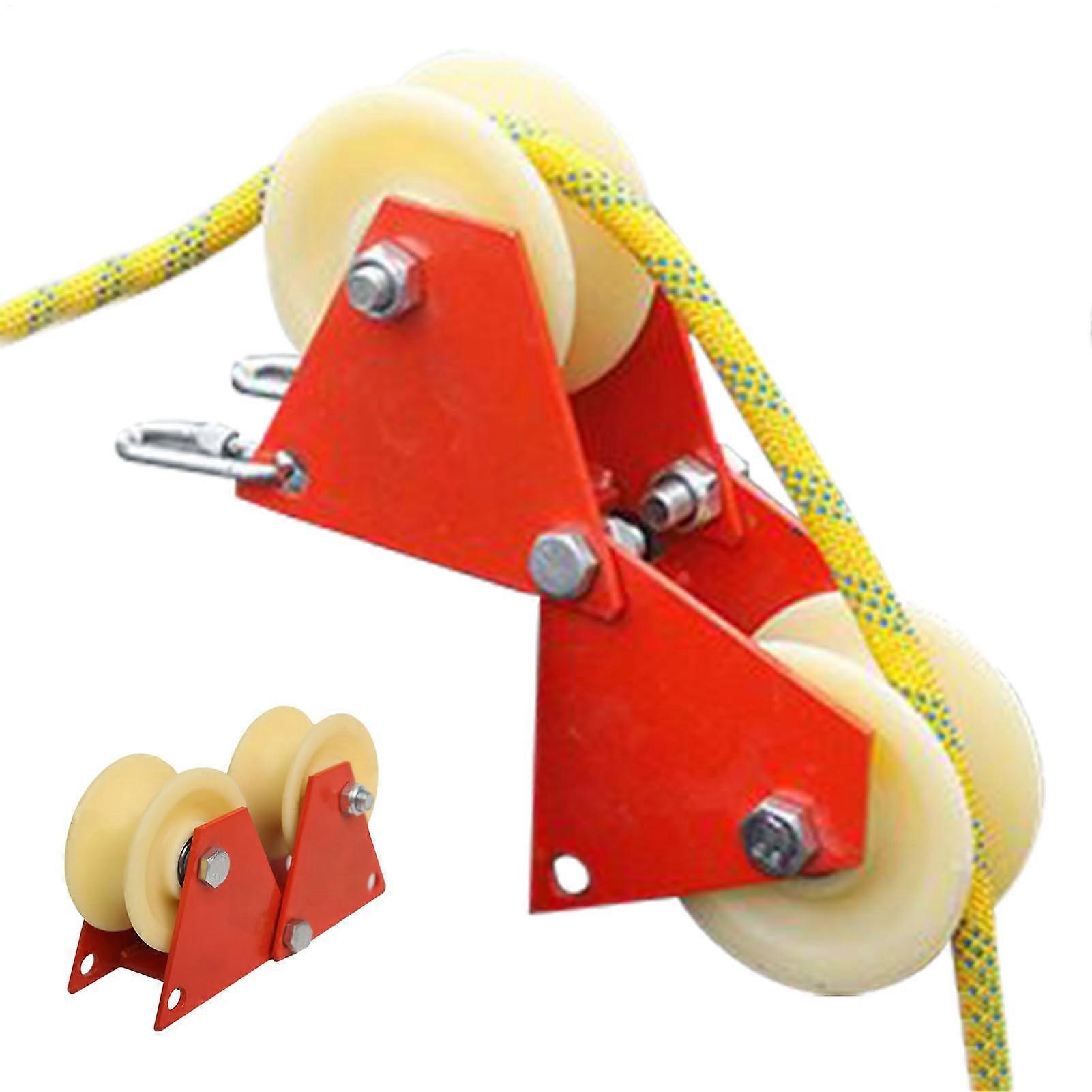 Corner Rope Pulley - Labor-Saving Orange Sling Rope Ascending Guide Pulley for Home Improvement and Outdoor Activities L