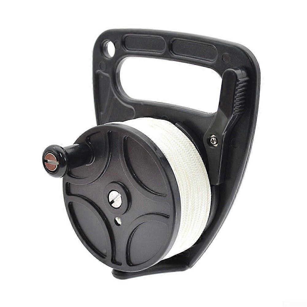 Scuba Diving Reel Spool with Thumb Brake, Large Handle Essential Tool for Underwater Exploration (black 83M)