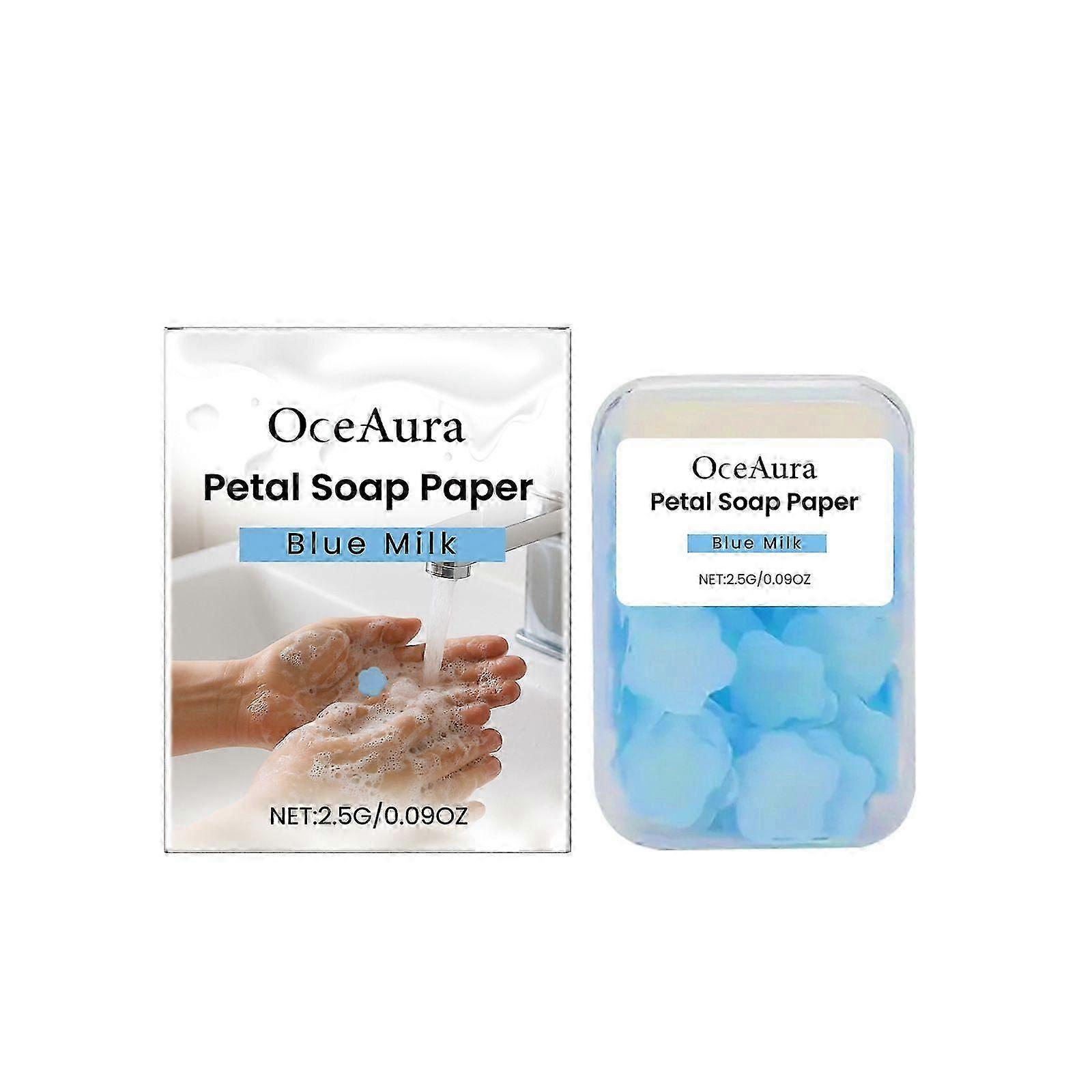 Papel Sabonete de Pétala de Jasmim Verde/Azul - Hidratação Natural, Fórmula Nutritiva para Todos os Tipos de Pele | Cuidados com a pele para viagens com fragrância calmante