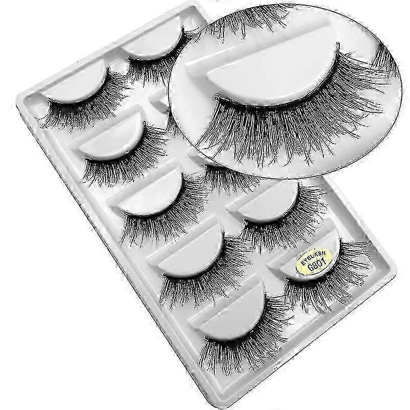 Thin False Eyelashes Fluffy False Eyelashes 3d Natural Makeup False Eyelashes 5 Pairs Of Eyelashes