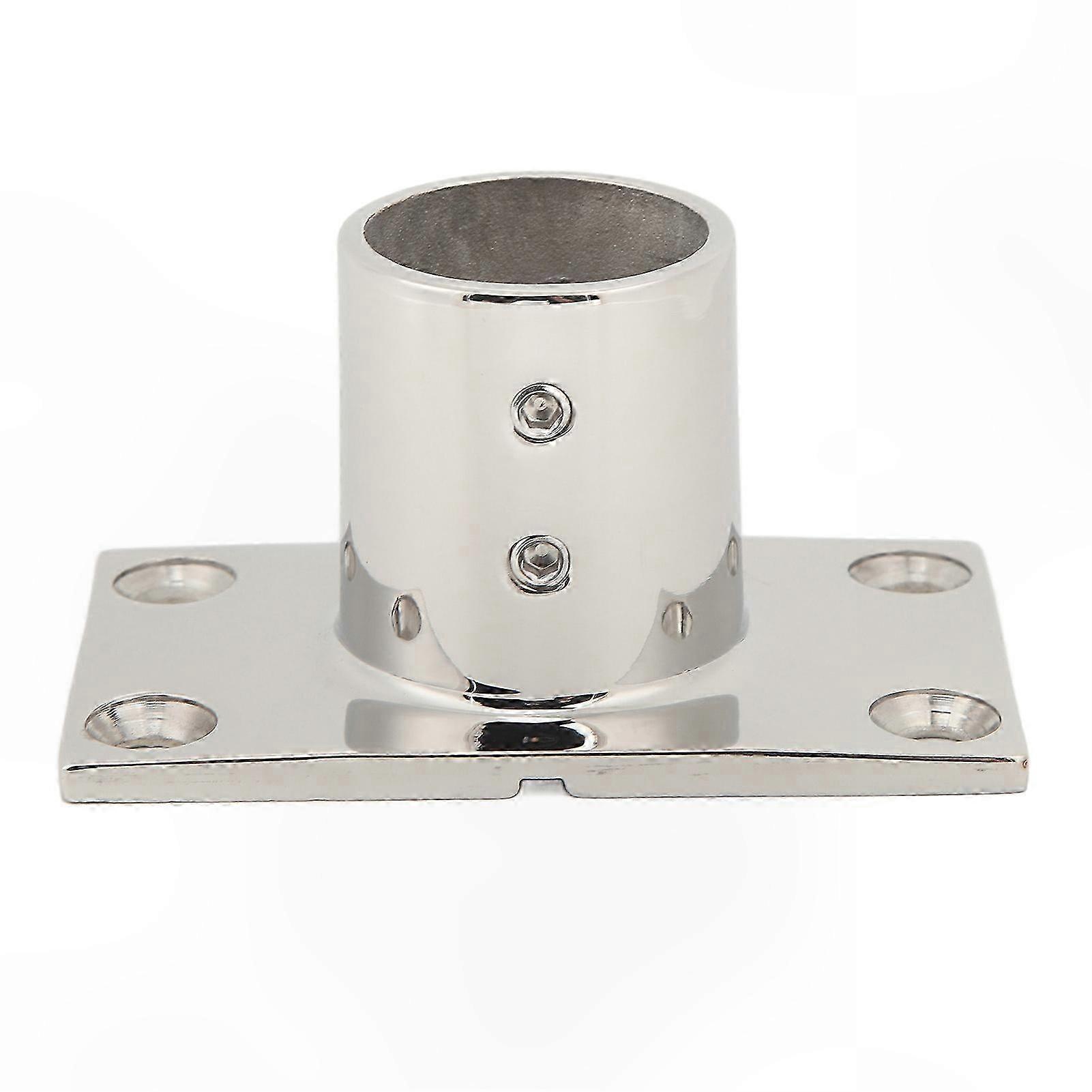 Silver Rectangular Base Handrail Fitting for Marine Yacht Deck 9030MM/1.2in Rugged Rustproof Rail Accessory