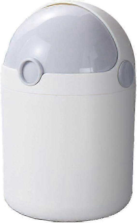 Mini Table Bin, Small Office Bin, Pretty Office Bin with Lid (Gray)