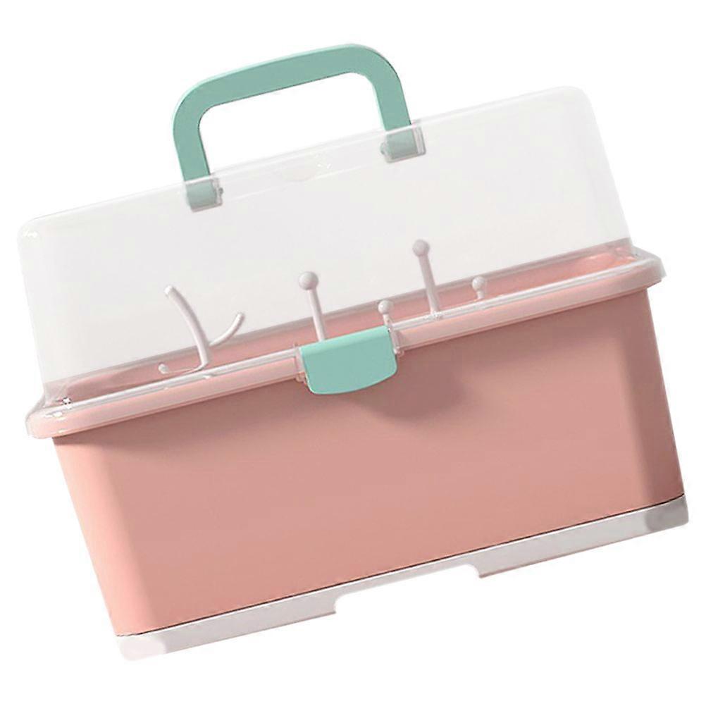 Milk Bottle Drain Rack Bottle Drying Rack for Bottles and Utensils Plastic Pink with Lid 1Pack