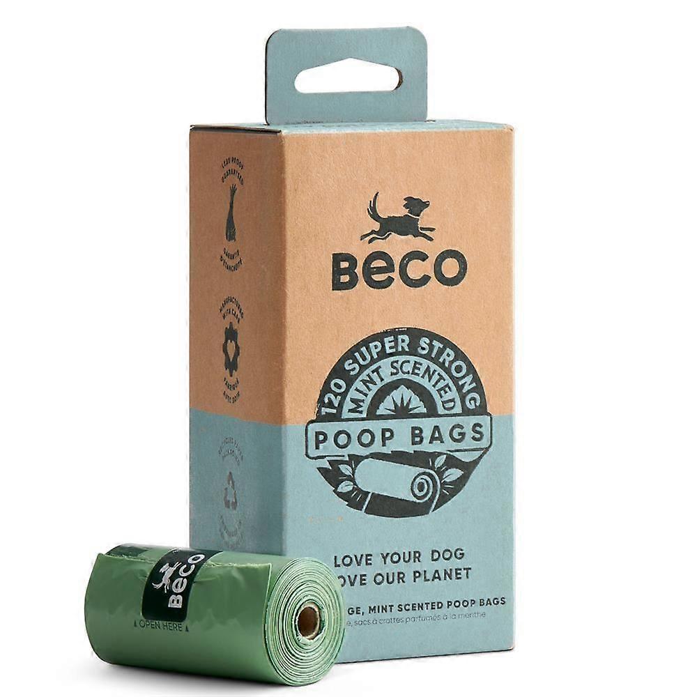 Beco Big strong leakproof poop bags with a fresh mint scent. 120bags - 2 Pack