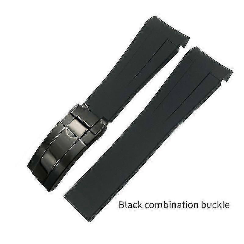 רצועת שעון גומי 20-22 מ"מ לרולקס סאבמרינר, דייטונה, GMT, יאכט-מאסטר, רצועת סיליקון, שחור/זהב ורוד