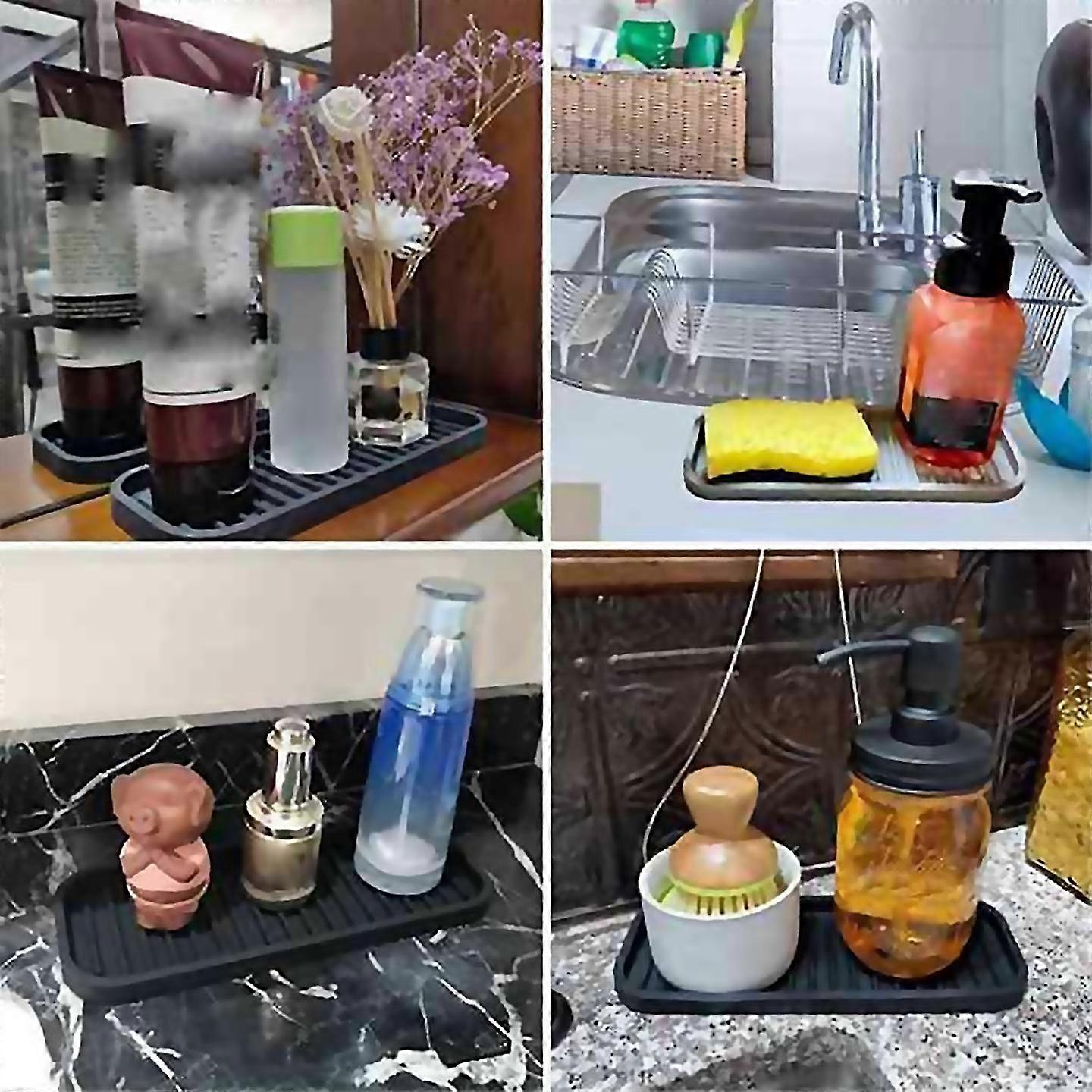 For 2pc Kitchen Silicone Sink Holder Soap Dispenser Countertop