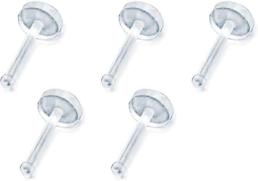 5 パック クリア フラット トップ ノーズ リング ボーン リテーナー