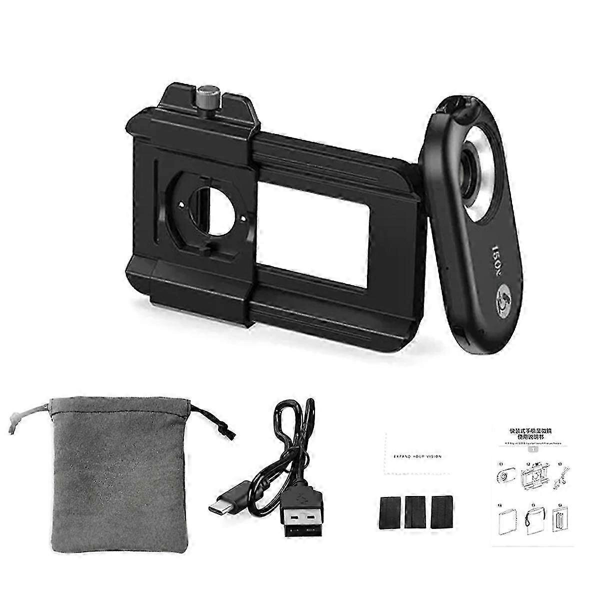 Mobile Phone Microscope Lens with CPL LED 3 in 1 Macro Magnifier Kits Biological Microscope for Phone Lens 150X