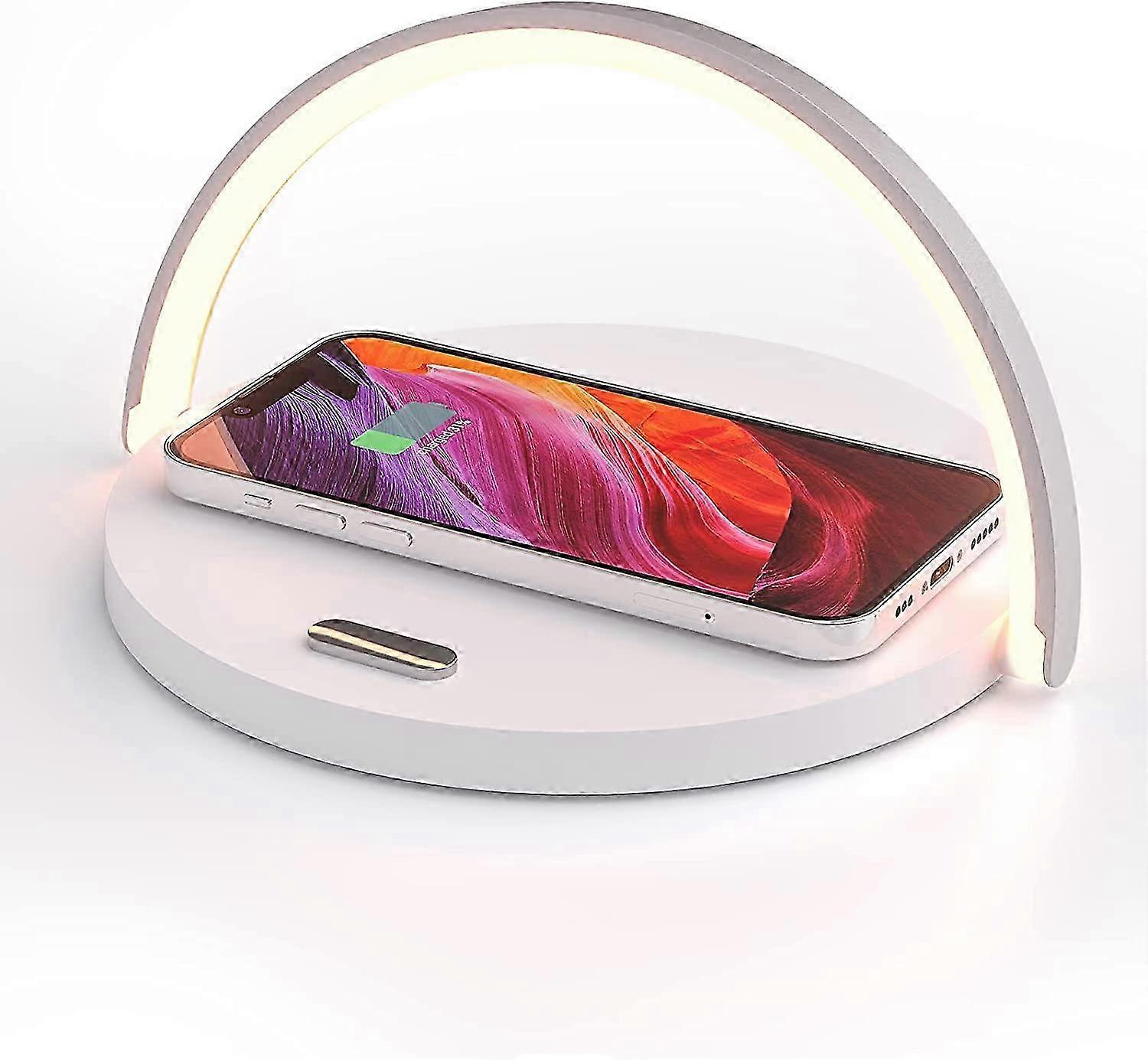 Cordless Charger Bedside Lamp, Touch Dimmable with 3 Brightness Levels.19.1cm * 20.3cm * 1.3cm