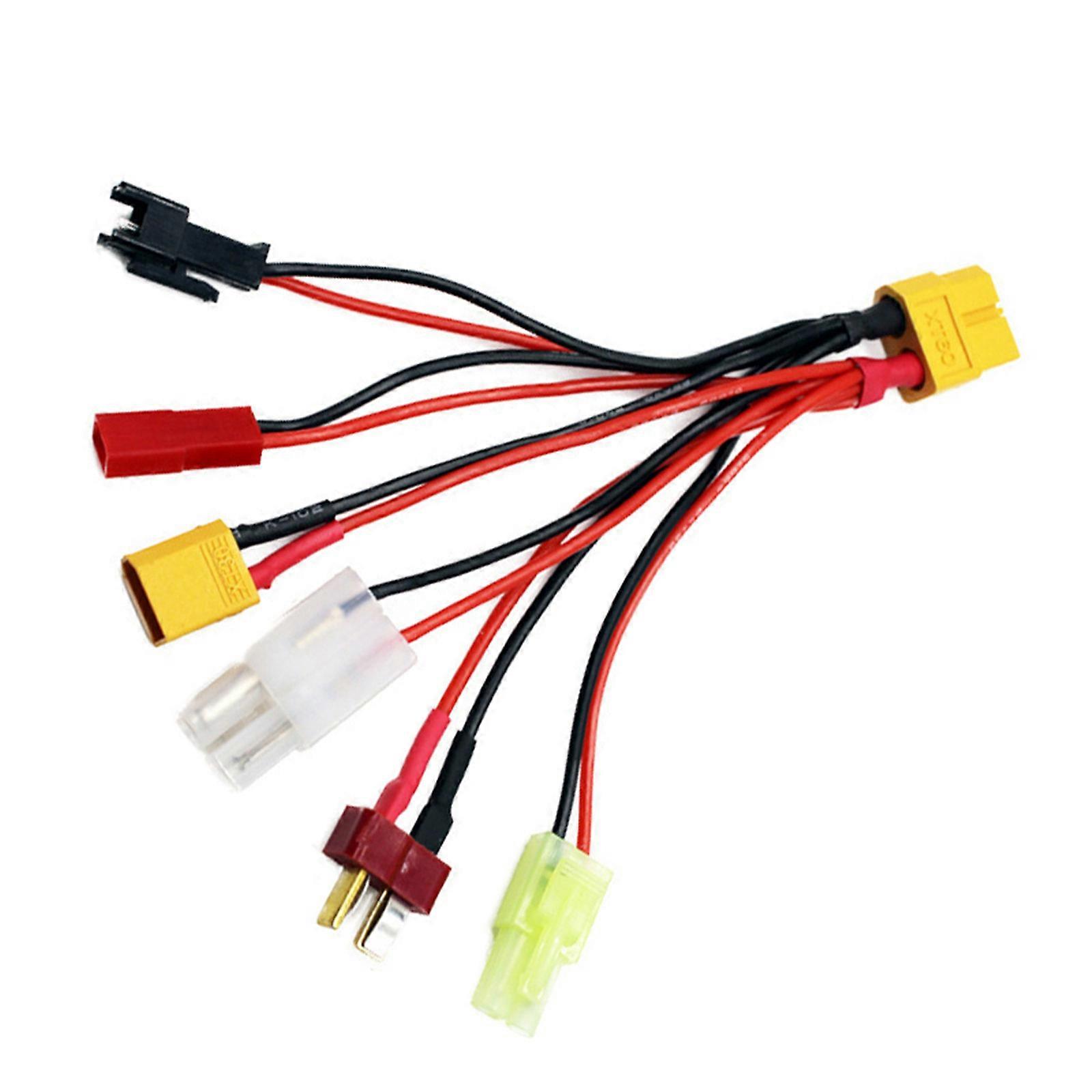 XT60 Multiple Device Connector 6 Output Port 30Amp Current Rating Flexible Heatproof Cables For Remote Hobbyists Multicolor