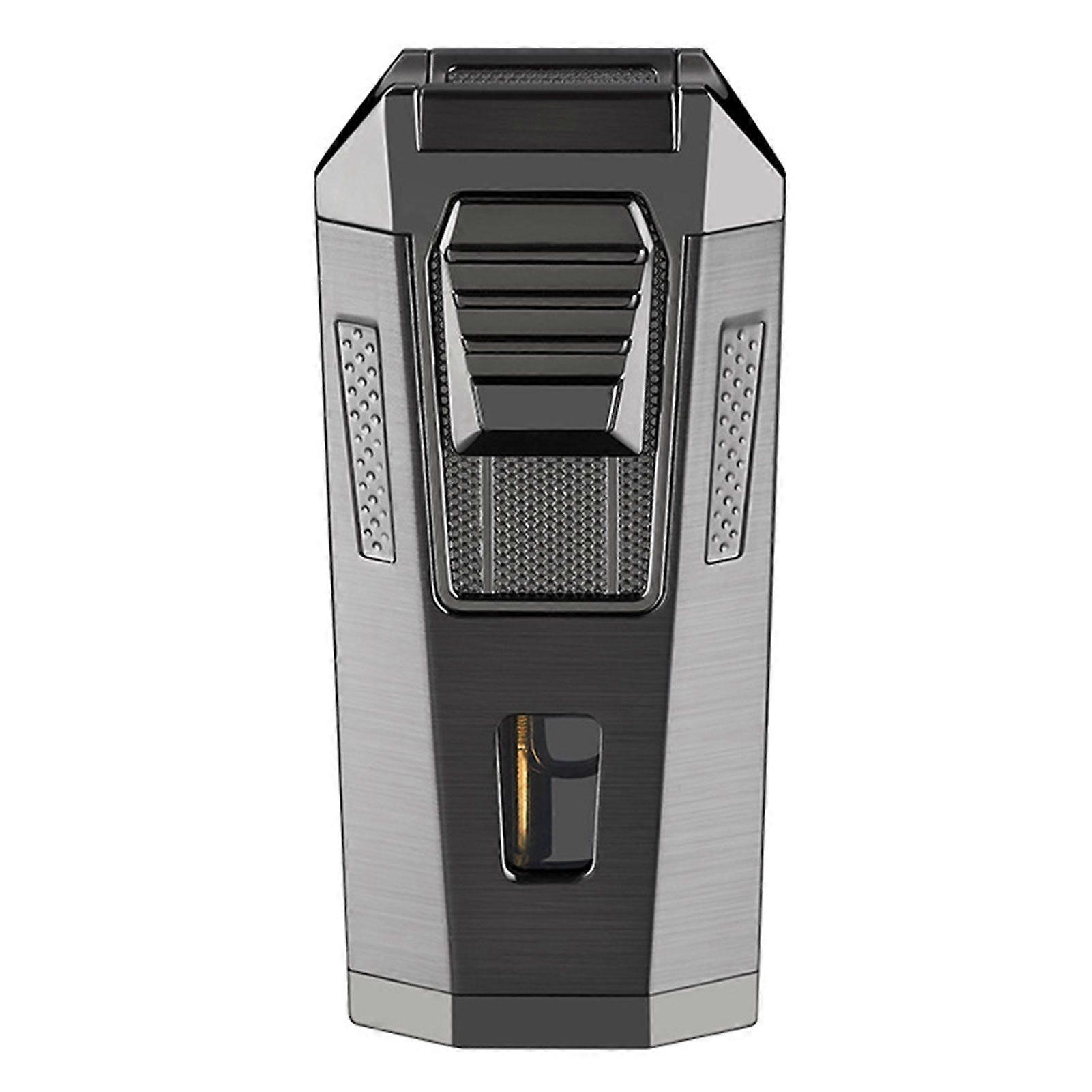 Metal Blue Flame Inflatable Lighter Reusable Jet-Flames Lighter for Camping