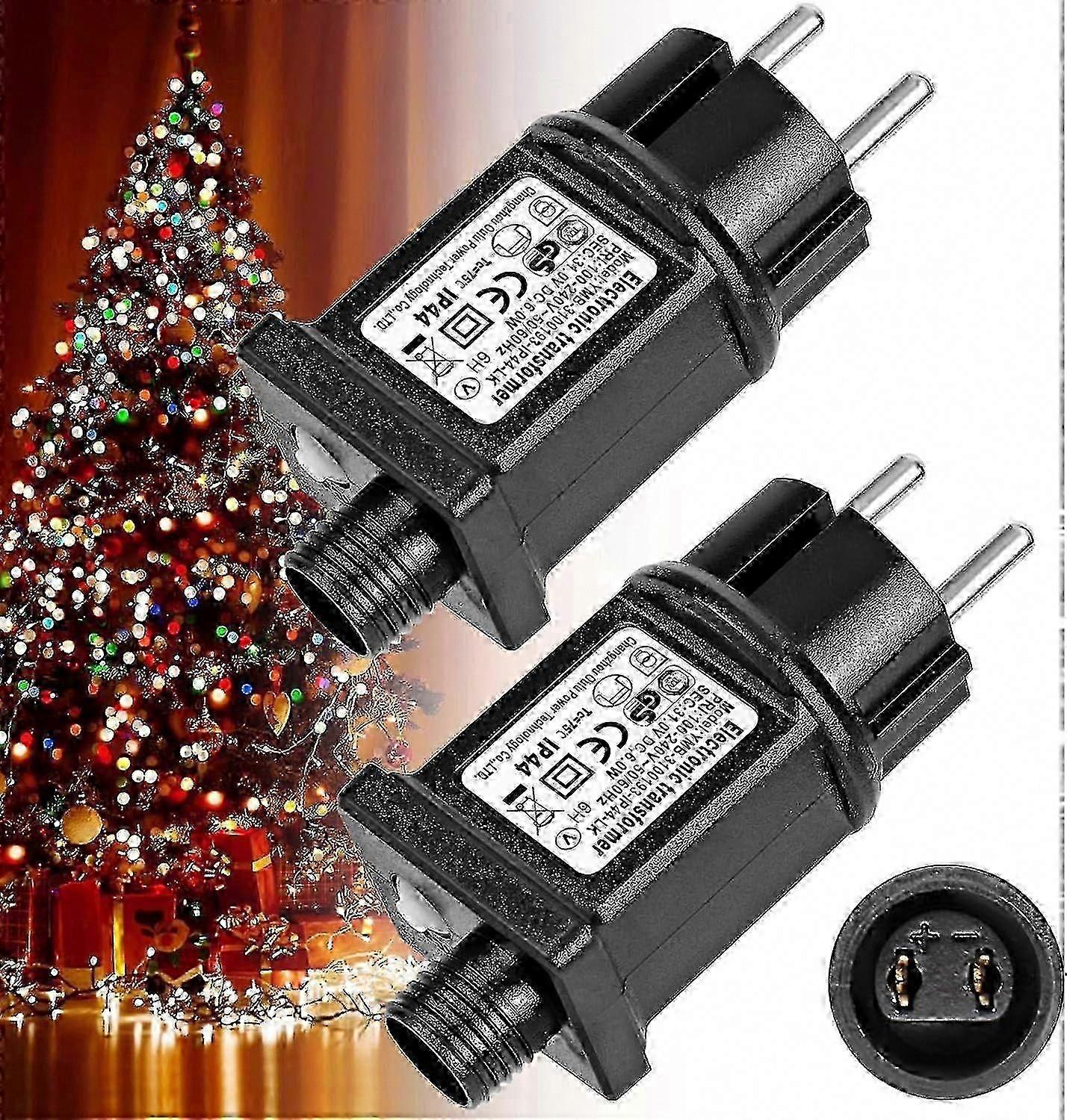 2 Pcs 31V 6W LED Power Supply Transformer, Low Voltage Driver Adapter Flasher IP44 with 8 Modes, Timer and Memory Function for Garland