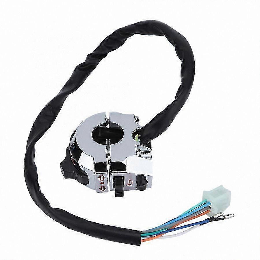 Universal 22mm Motorcycle Handlebar Switch with Horn and Turn Signal Function for Chrome Silver Applications