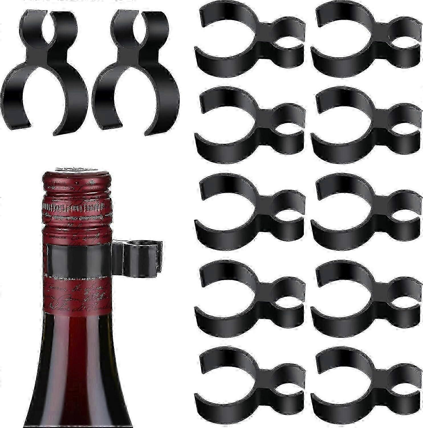 12 κομμάτια Sparkler μπουκαλιών σαμπάνιας Single Holder Clips - Μαύρα πλαστικά κλιπ για Sparklers κεριών σε πάρτι, γάμους και επετείους