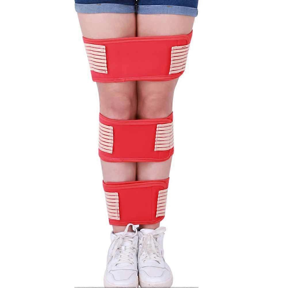 Knee Support Leg Correction Belt Adjustable Breathable For Adults OLeg XLeg Correction Red Size L