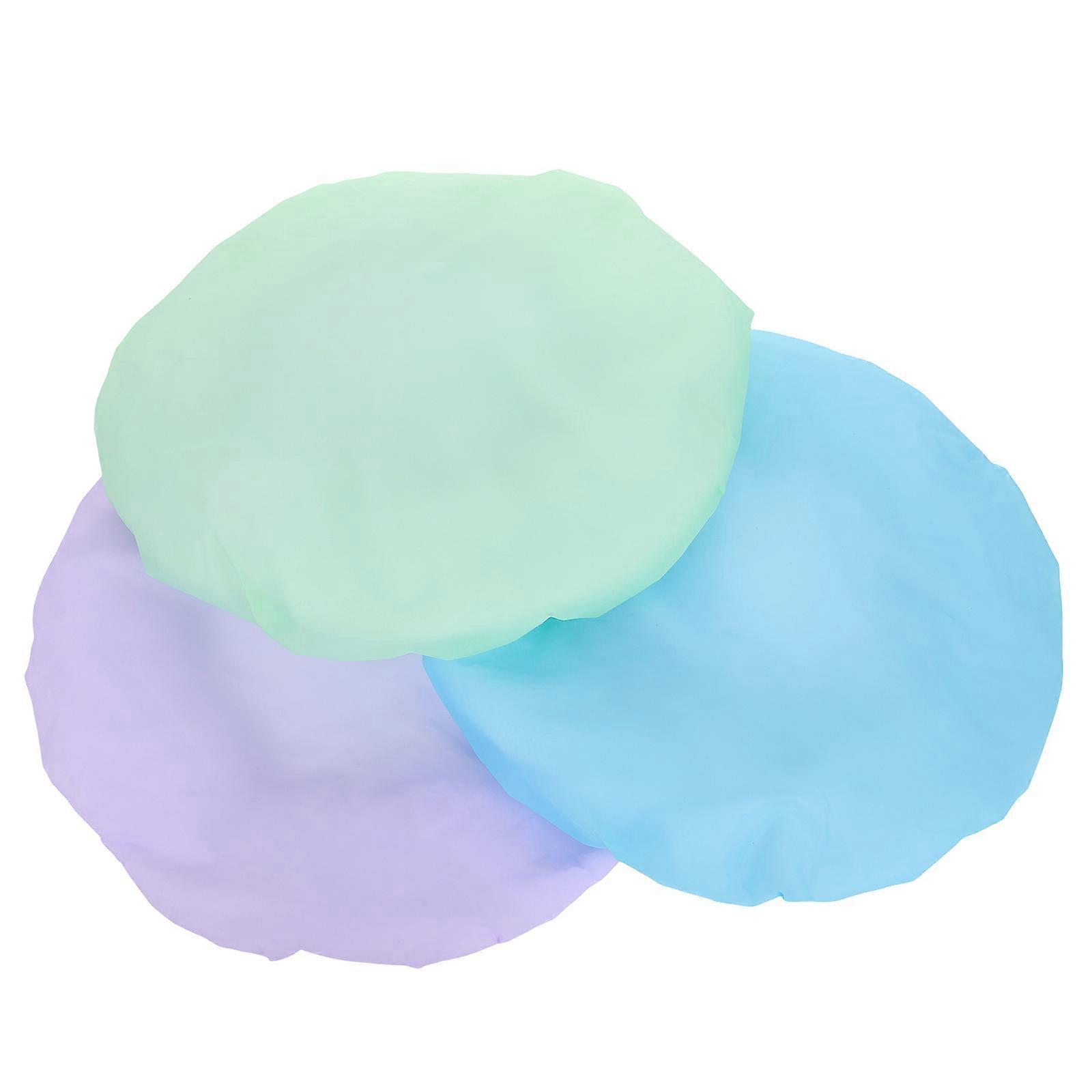 Reusable Waterproof PE Shower Cap with Microfiber Lining for Quick Dry Hair Bathing Use Assorted