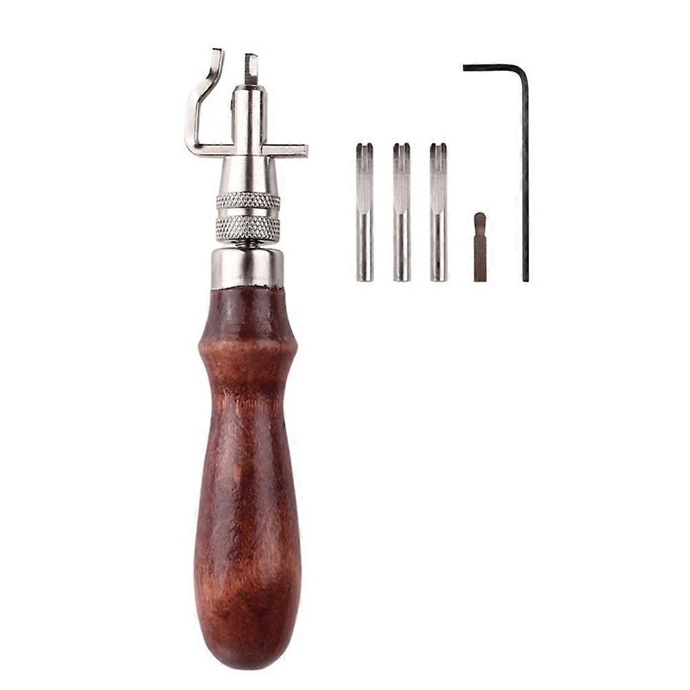 Multi-Function Groover Kit Suitable For Hobbyists Engaged In Leathercraft 13x4cm Brown 1 Set
