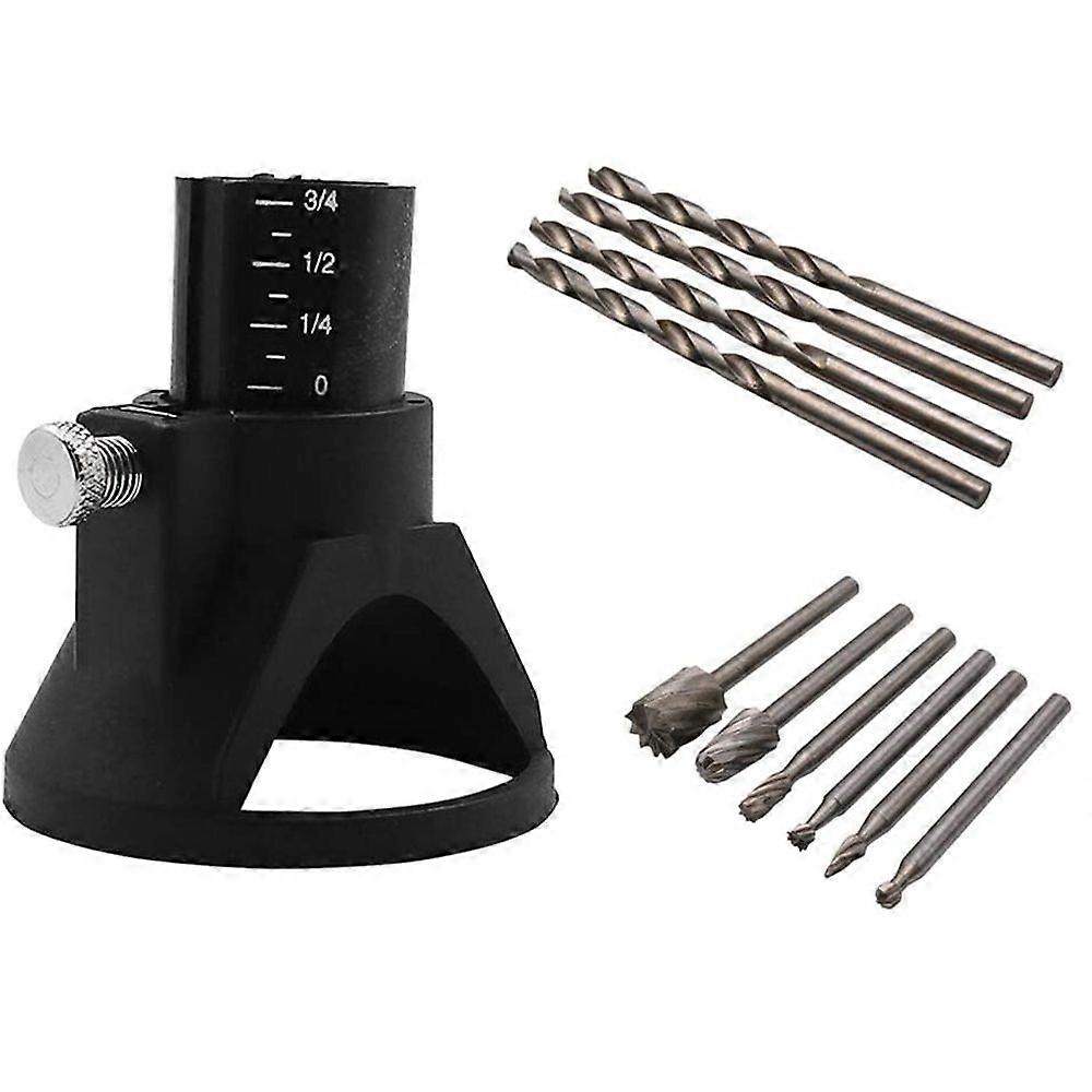 11 Pcs Multipurpose Cutting Guide Kit HSS Routing Router and 4Pcs Twist Drill Bit for Tools
