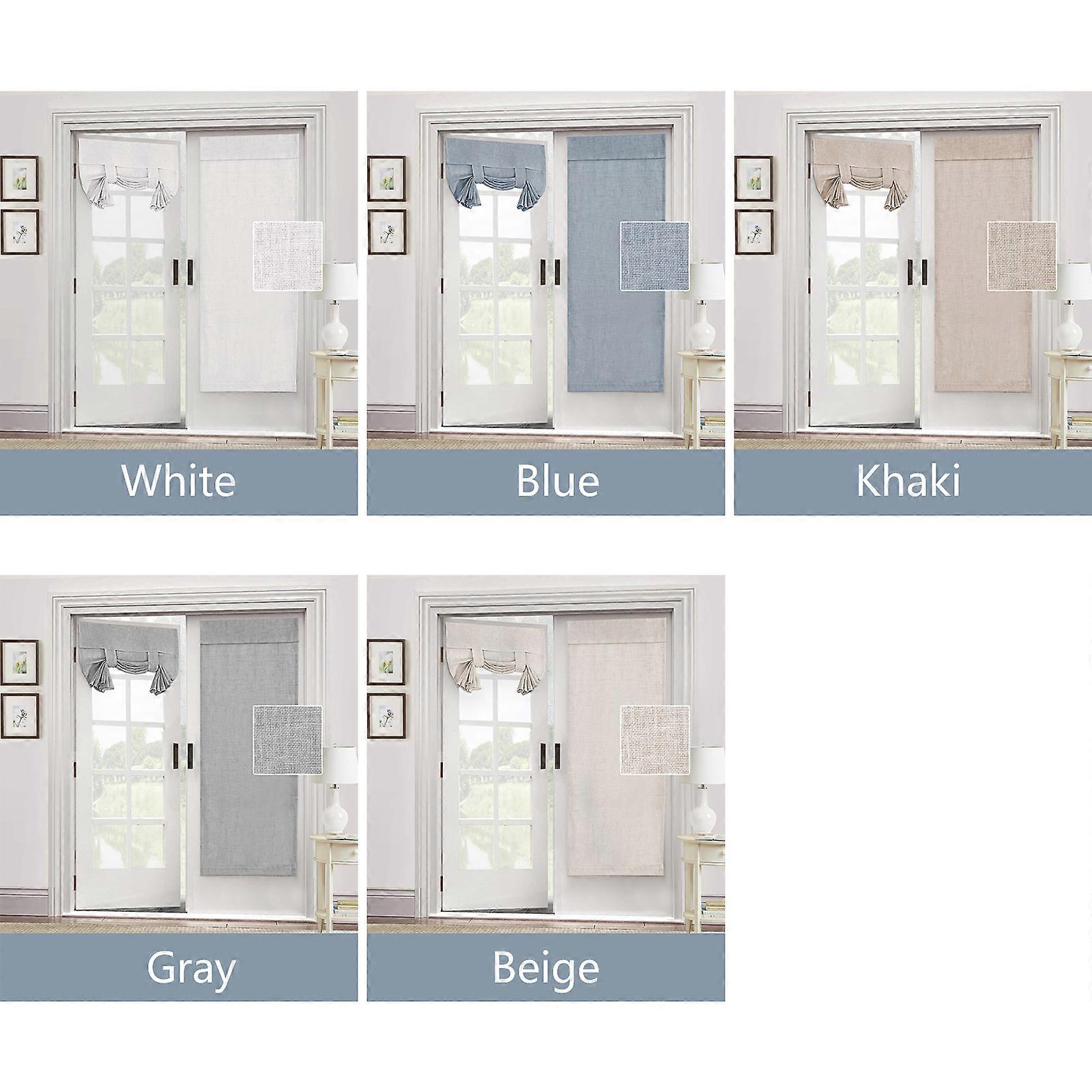 2 Panel Linen Tie-Up Curtains 26x68 Inch Sun Blocking Privacy