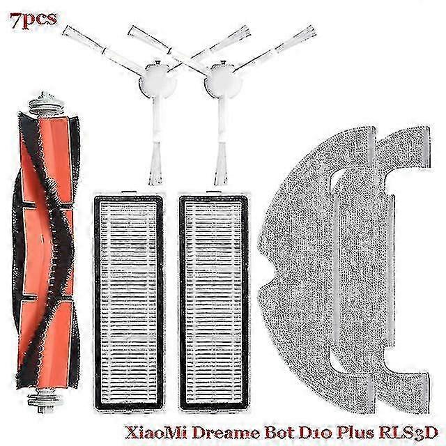 For Xiaomi Dreame Bot D10 Plus Rls3d Robot Vacuum Cleaner Replacement Parts Main / Side Brush Hepa Filter Mop Cloth Dust Bag