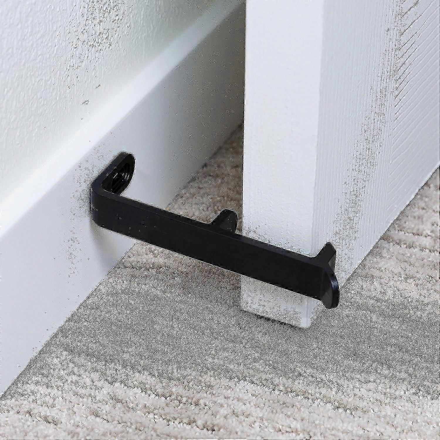 2-Pack ABS Door Stopper, Anti-Collision Floor Mount Holder, Wall Mounted Door Prop for Hold Open Functionality