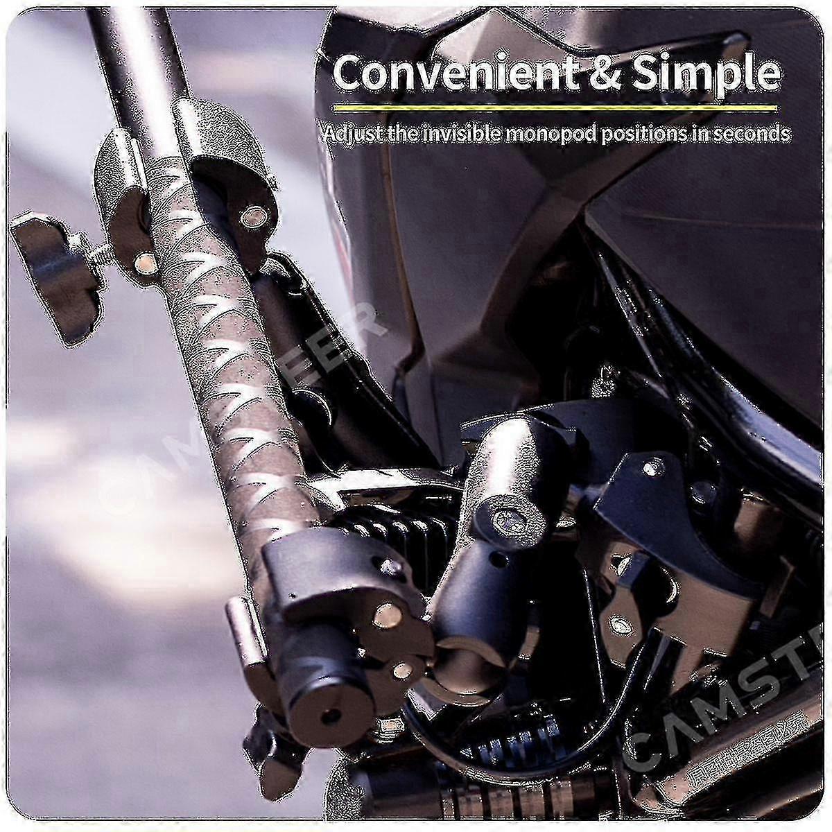 Motorcycle Bike Invisible Selfie Stick Monopod Handlebar Mount Bracket For Gopro Max Hero 11 Insta36 2025