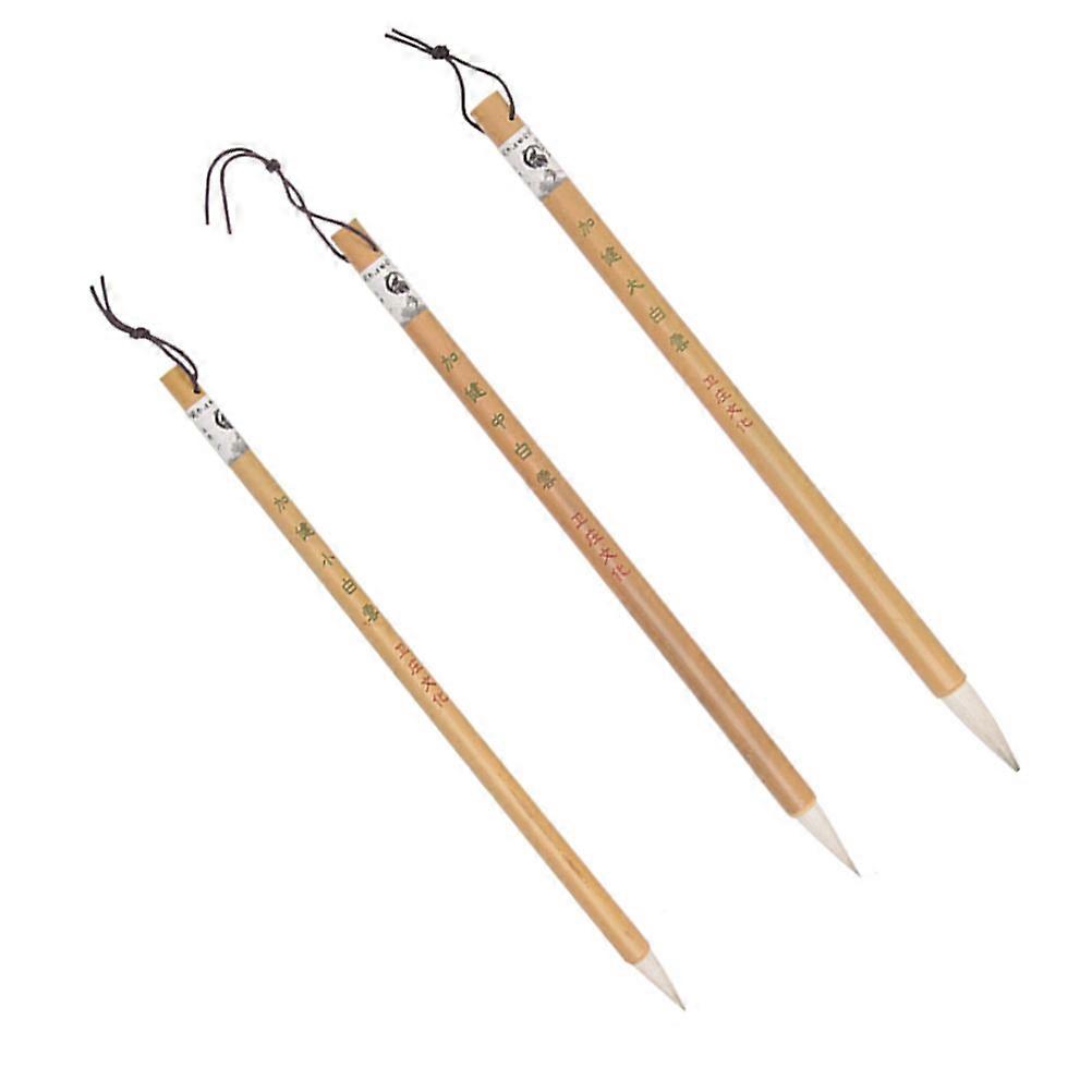 Student Calligraphy Brush Pens 3Pcs for Writing Use Durable Bamboo Wool