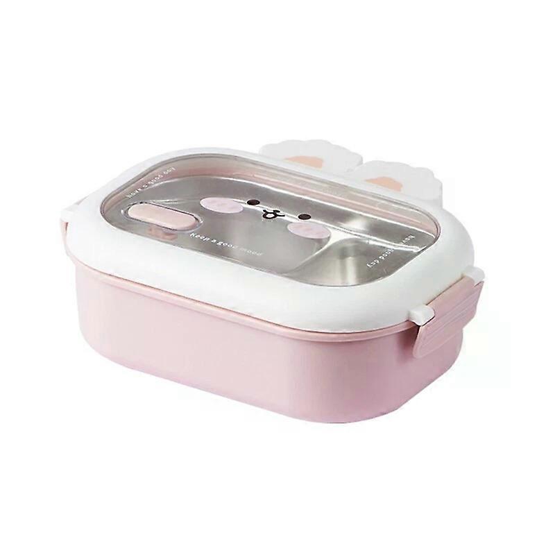 Insulated Kids Carriers, Rabbit Pattern Stainless Steel Lunch Box, Leak Proof, Compartmentalized