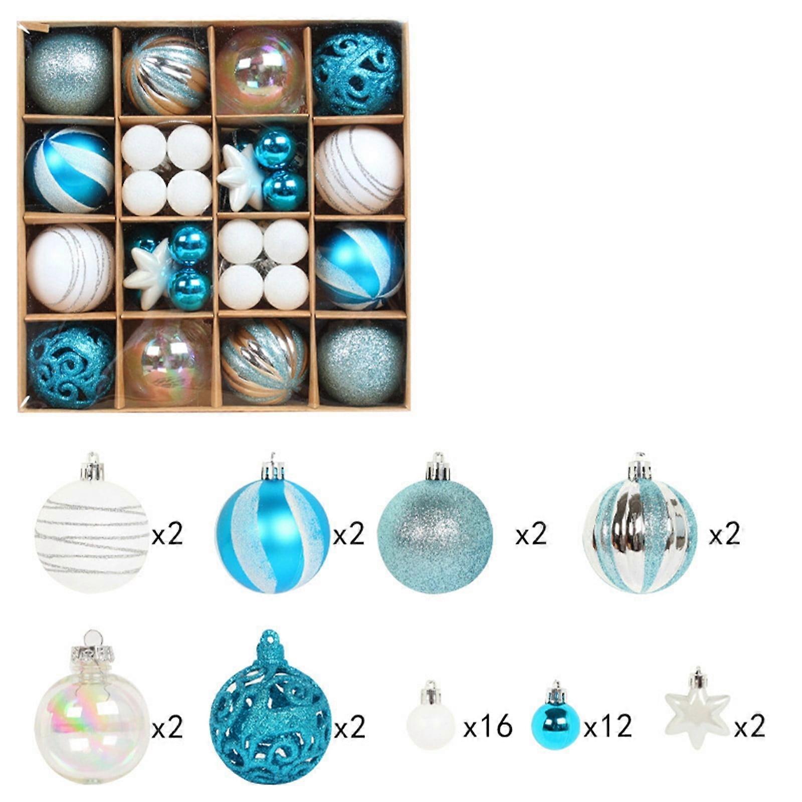 Christmas Decorations 42Pc Plastic Electroplated Colorful Balls Set for Tree Pendant