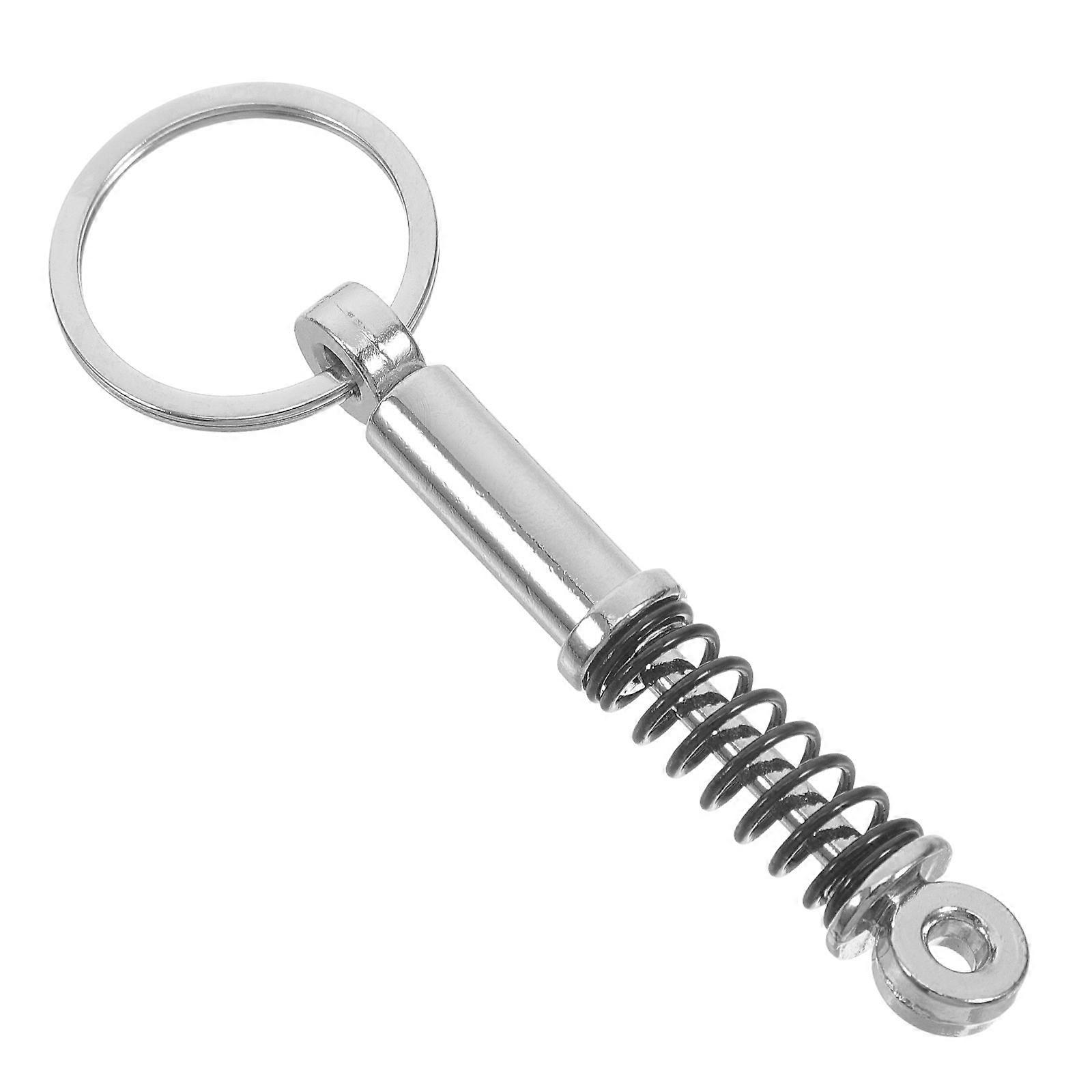 Black Metal Creative Keychain Pendant Shock Absorber for Car Keys 5Pcs
