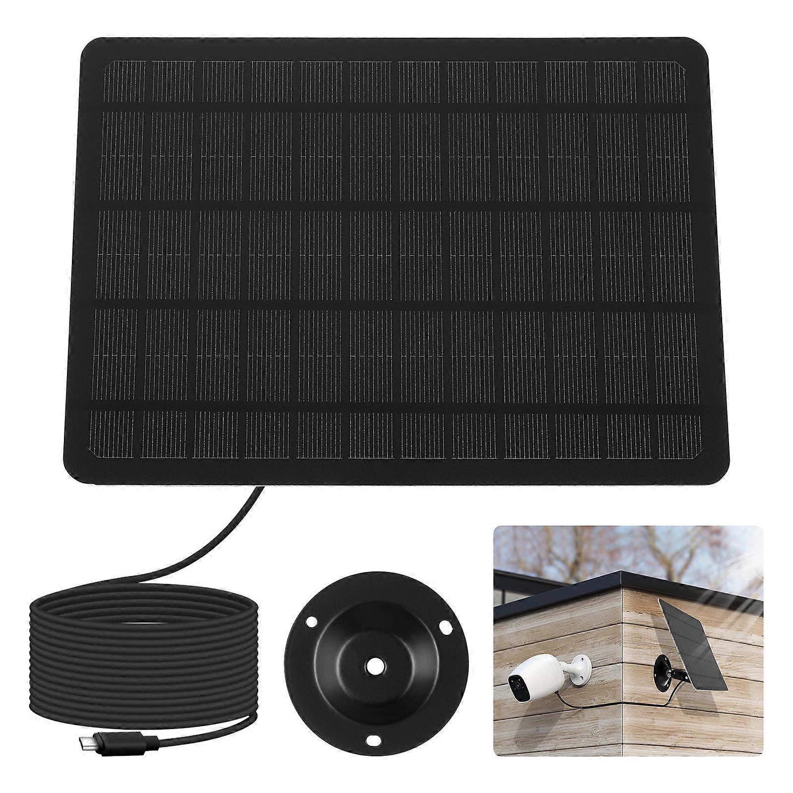 Solar Panel 20W Monocrystalline Outdoor Wall Mount for Security Camera Compatible with Micro USB Continuous Charging 1Set