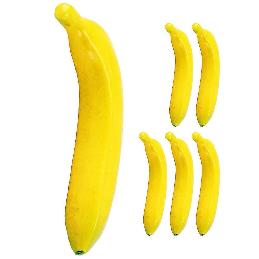 Artificial Banana Fake Banana Photography Props with Lifelike Appearance 6Pcs