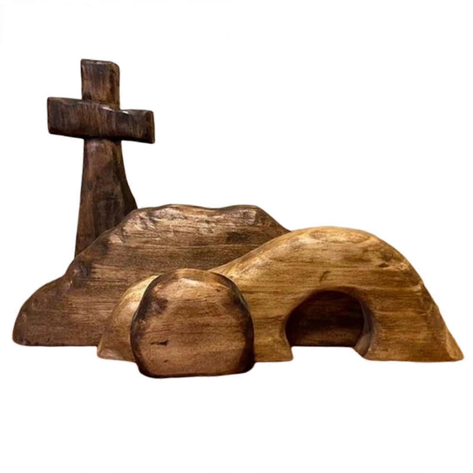 Easter Cross Shaped Resin Table Decor Easter Resin Tabletop Ornaments Cross Jesus Nun Statue Centerpieces Decor For Home Easter Holiday Decoration - Y