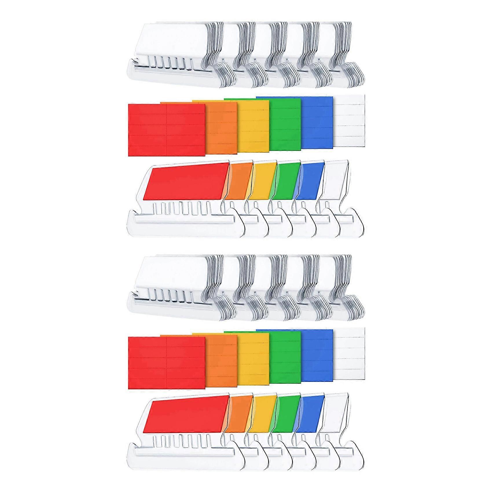 240 Sets File Document Tabs 2 Inch Hanging Folder Tabs and Multicolor Inserts for Quick Identificati