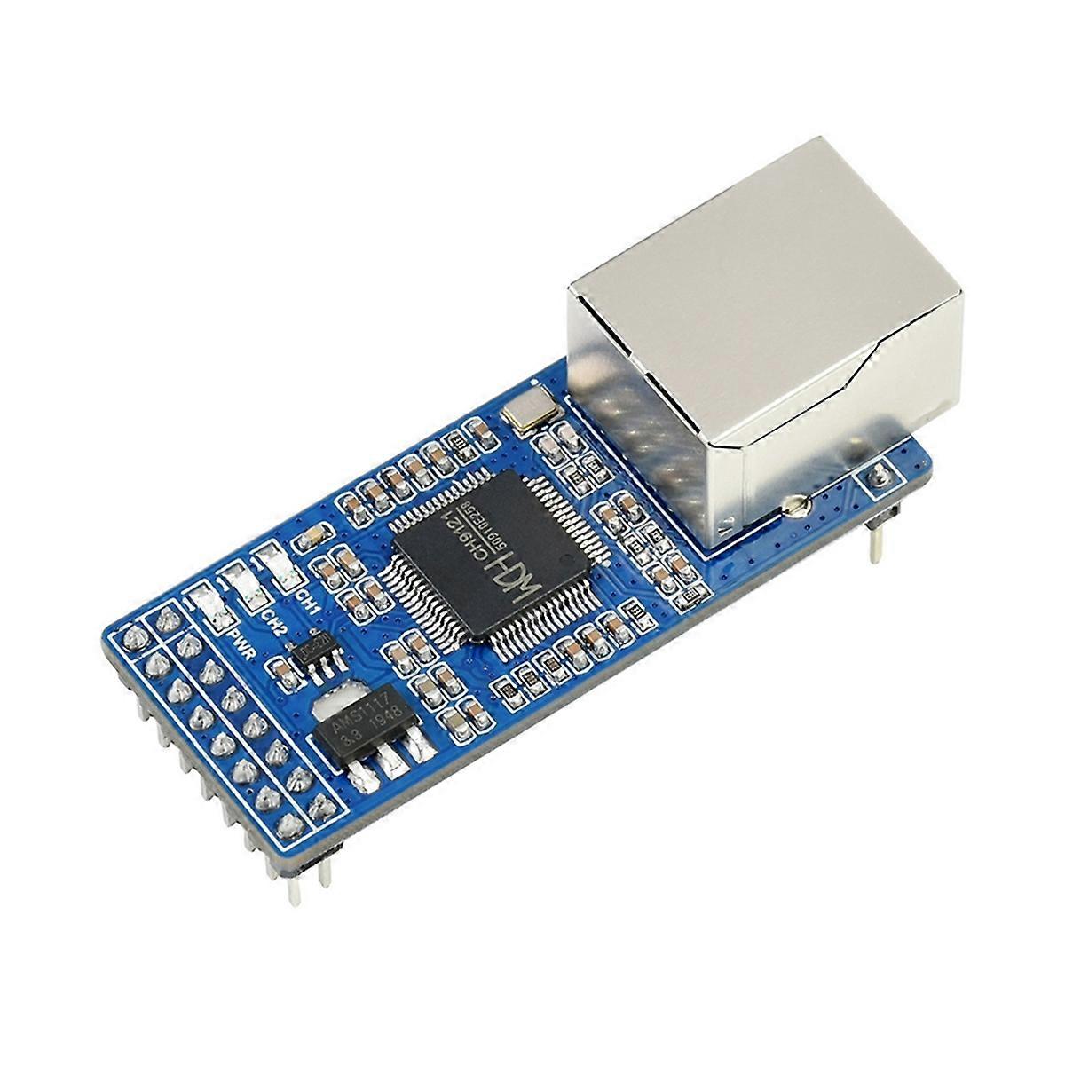 2-CH UART to ETH Ethernet Converter Serial Port Transparent Transmission Module Supports RS485 Auto Switching