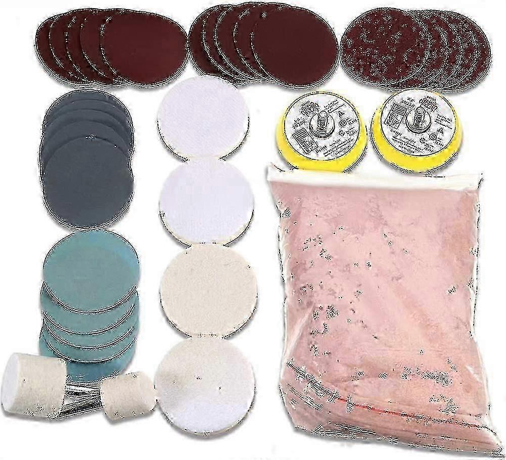Glass polishing discs for deep scratch removal - 34 pack with cerium oxide