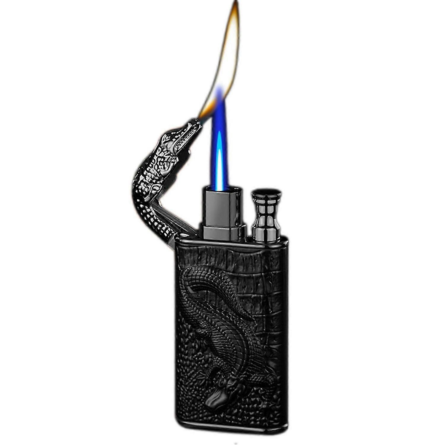 Windproof Cigars Lighter Dual Flame Multifunctional Refillable Butane Lighter Present For Men