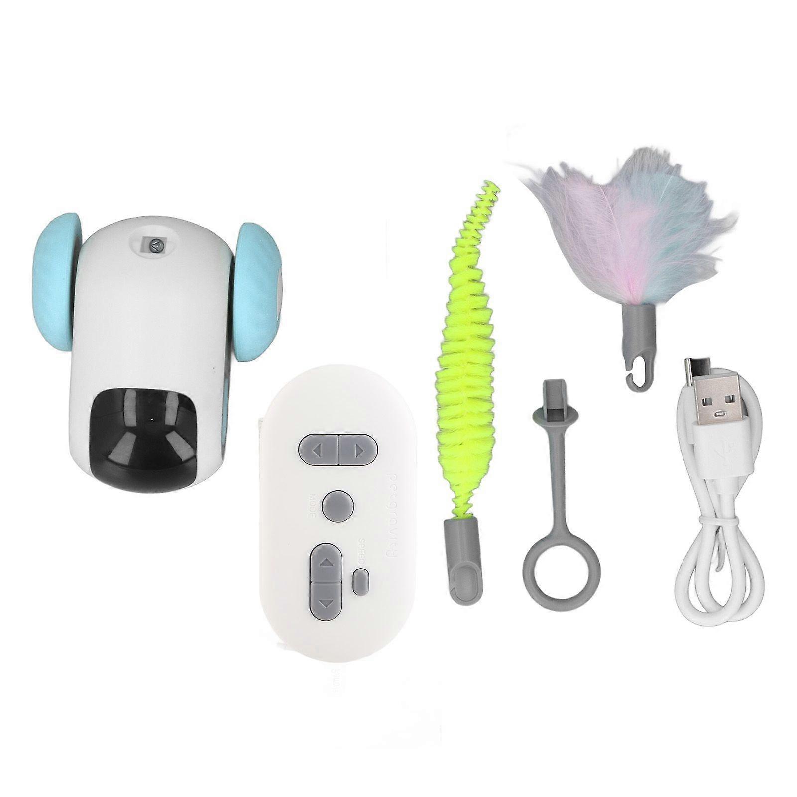 Remote Control Smart Electric Cat Toy Dual Mode Gravity Automatic Moving Interactive Cat Toys for Indoor Home Blue