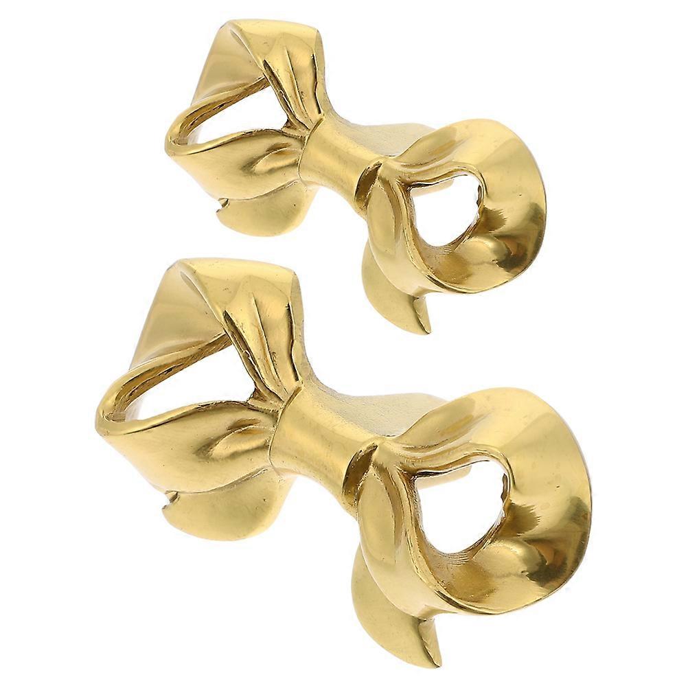 Brass Cabinet Knob Bowknot Pattern for Drawer Pull 6Pcs Set