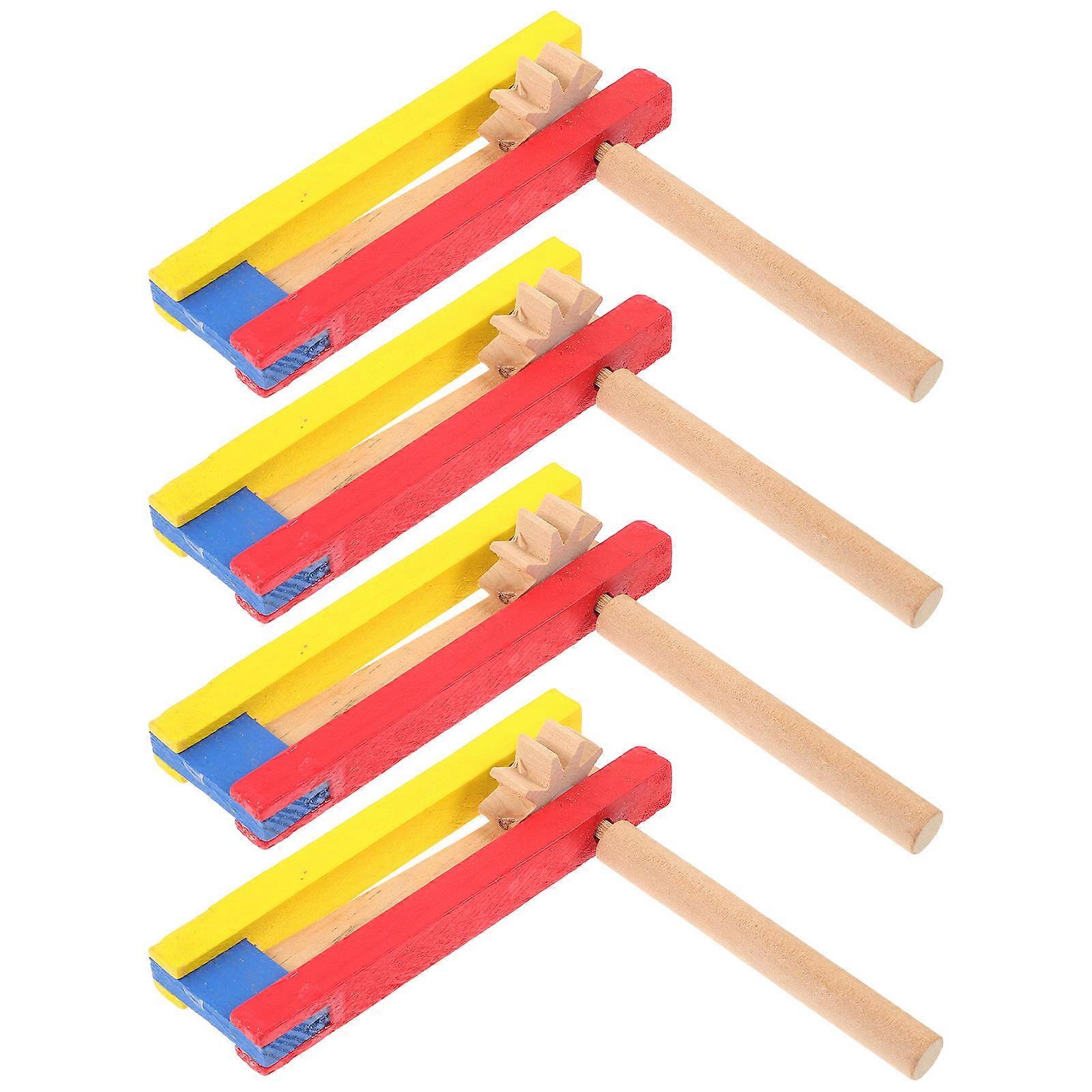 Music Instrument Wooden Castanet for Children with Long Handle 20Pcs