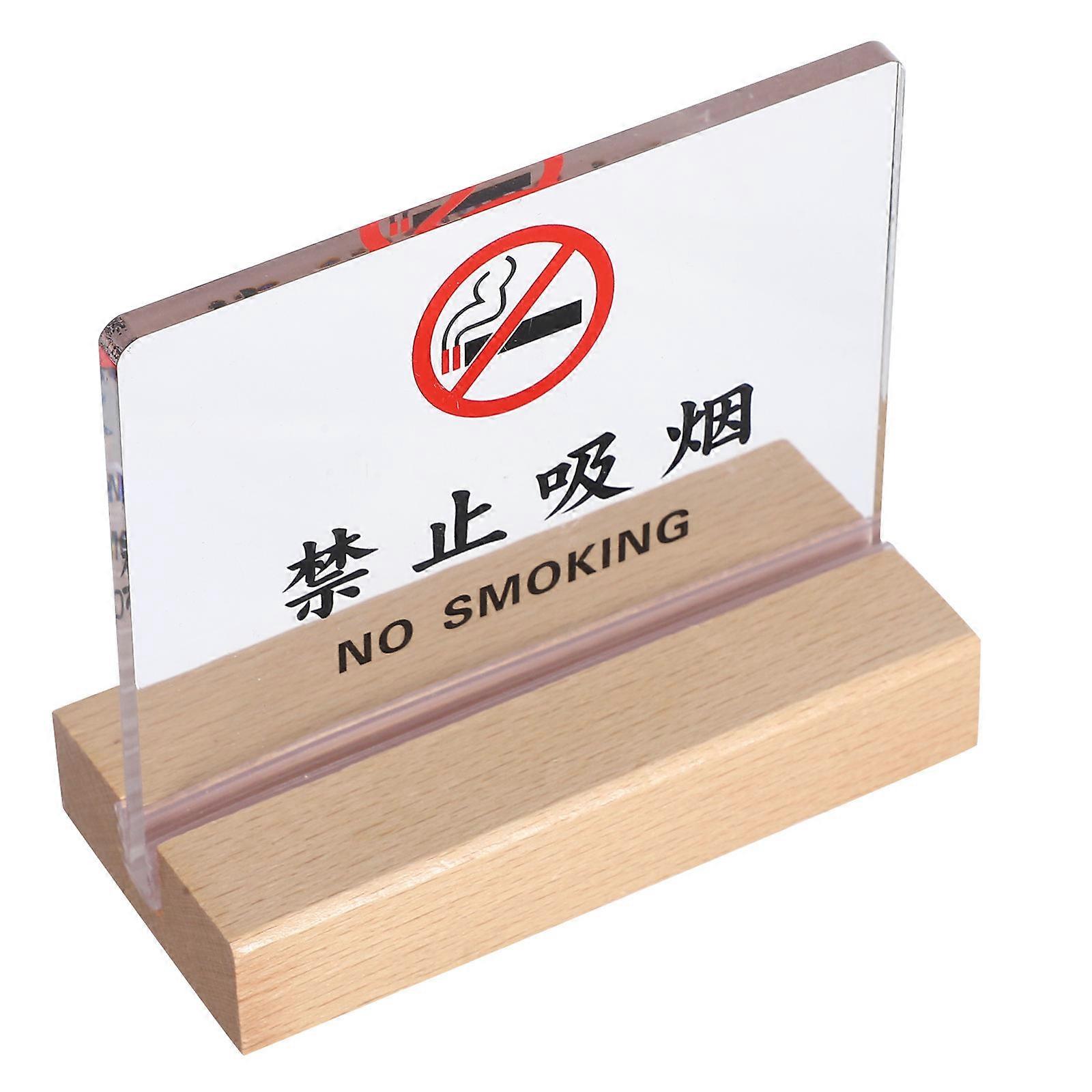No Smoking Table Tent Sign Acrylic Desk Indicator 3Pcs for Restaurants