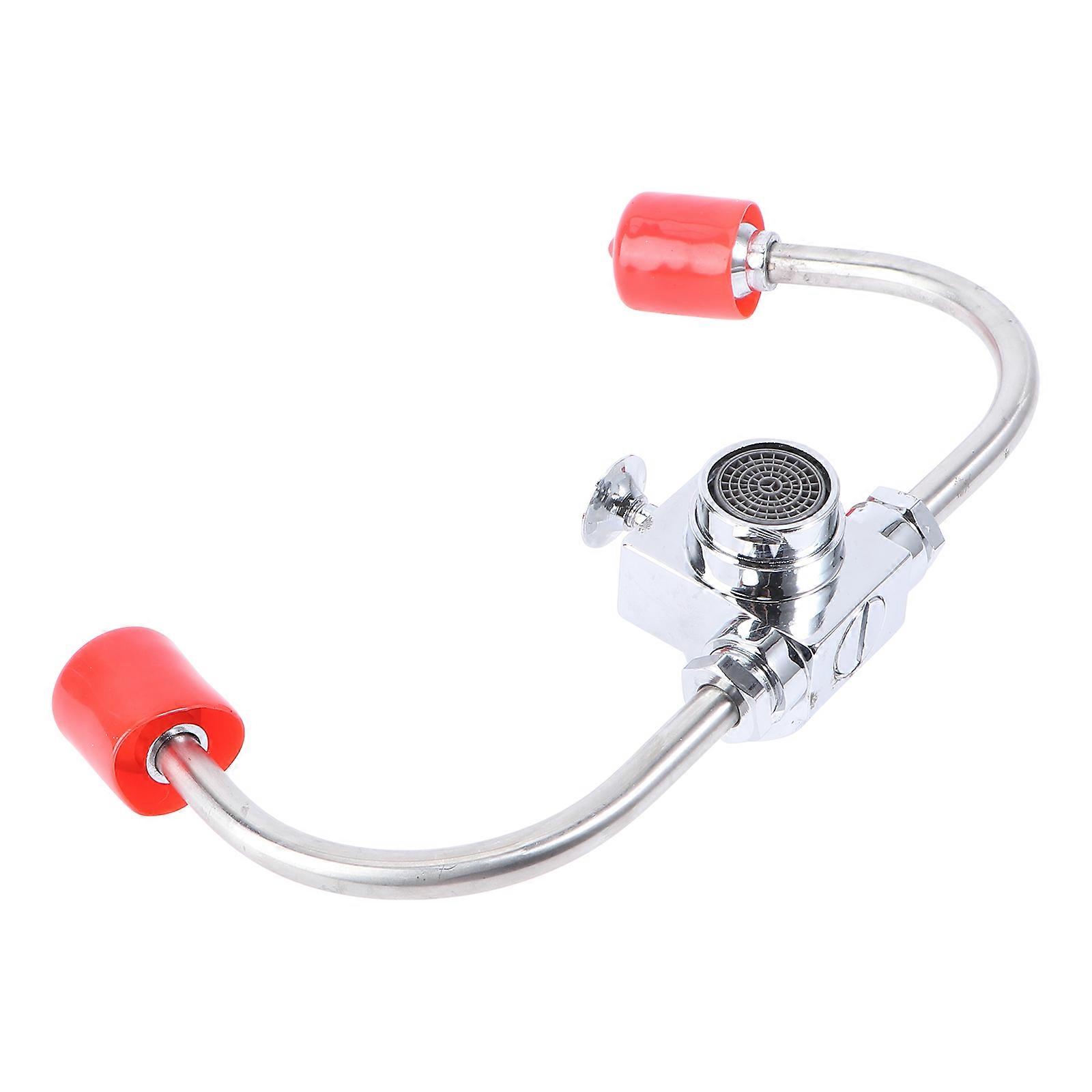 Silver Eye Flush Shower for Industrial Use 4Pcs Faucet Mounted Eyewash Unit