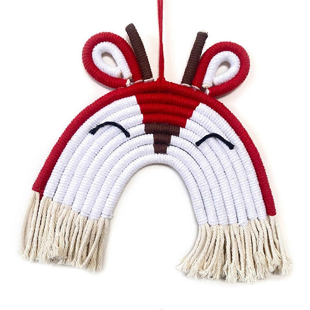 Rainbow Wall Hanging Macrame Woven Rainbow Wall Hanging Hand-Woven,C